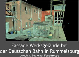 Fassade Werksgelände bei der Deutschen Bahn in Rummelsburg zwecks Anbau einer Feuertreppe